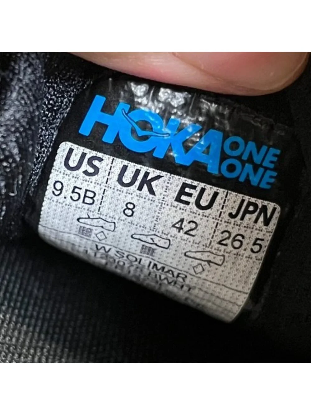 Hoka One One Solimar Womens Size 9.5 Black White Athletic Running Shoes Sneakers